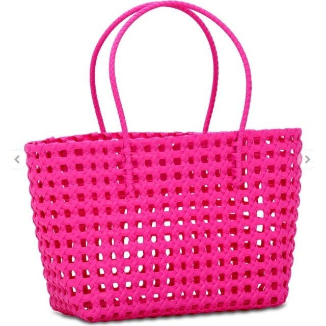Large Pink Woven Tote