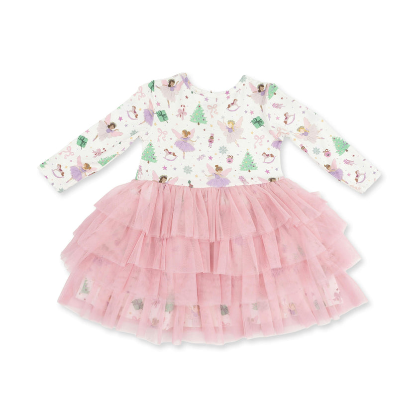 Sugar Plum Fairies - Twirly Long Sleeve Tutu Dress with Cartwheel Short