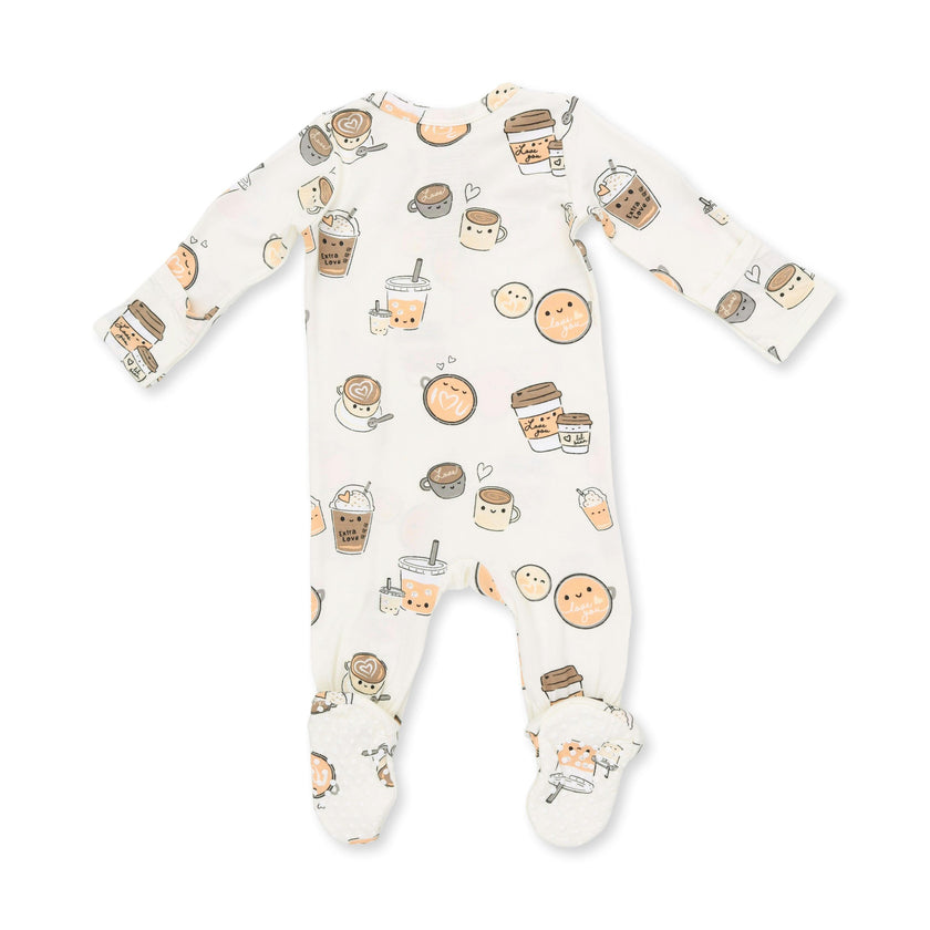 Love You A Latte - 2 Way Zipper Footie