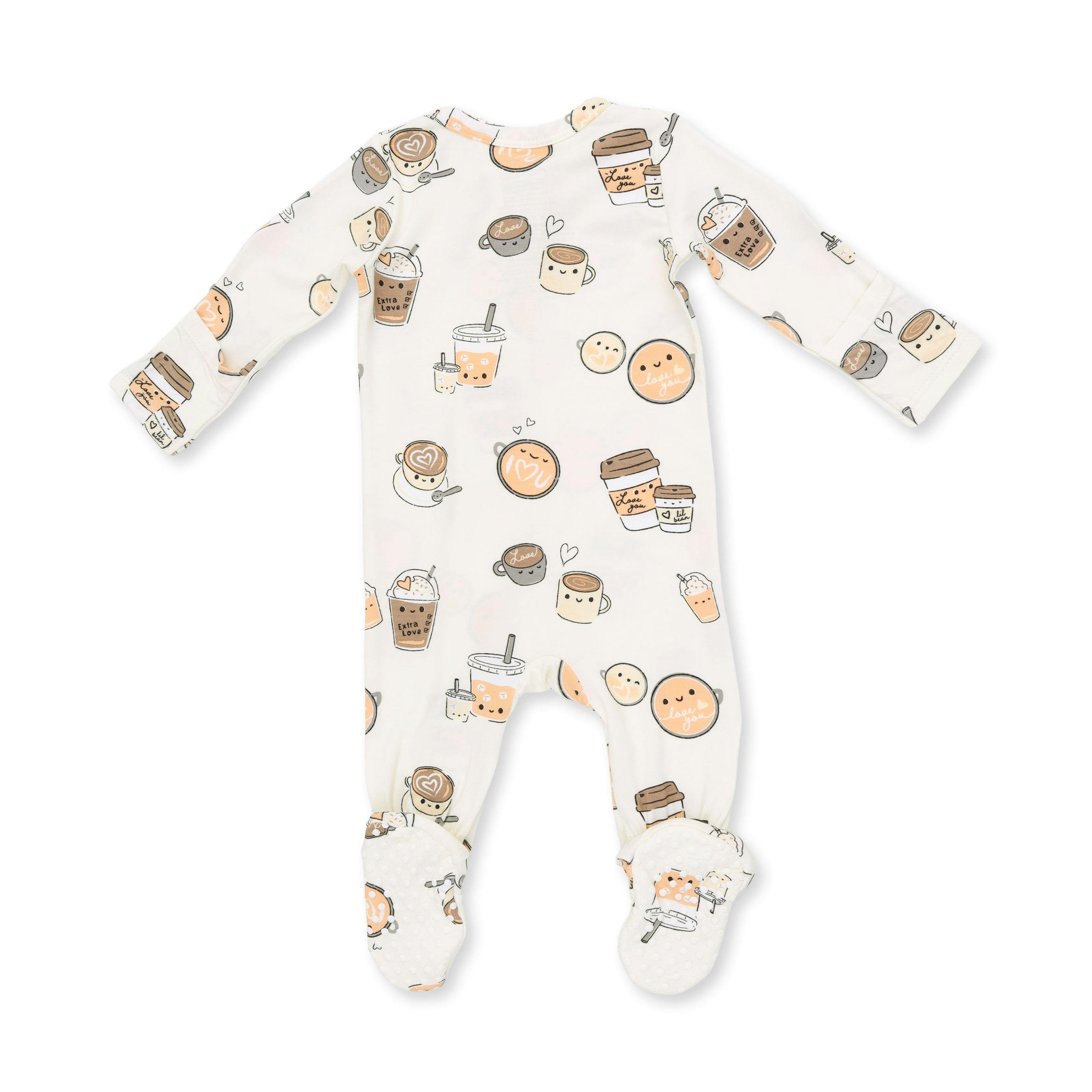 Love You A Latte - 2 Way Zipper Footie