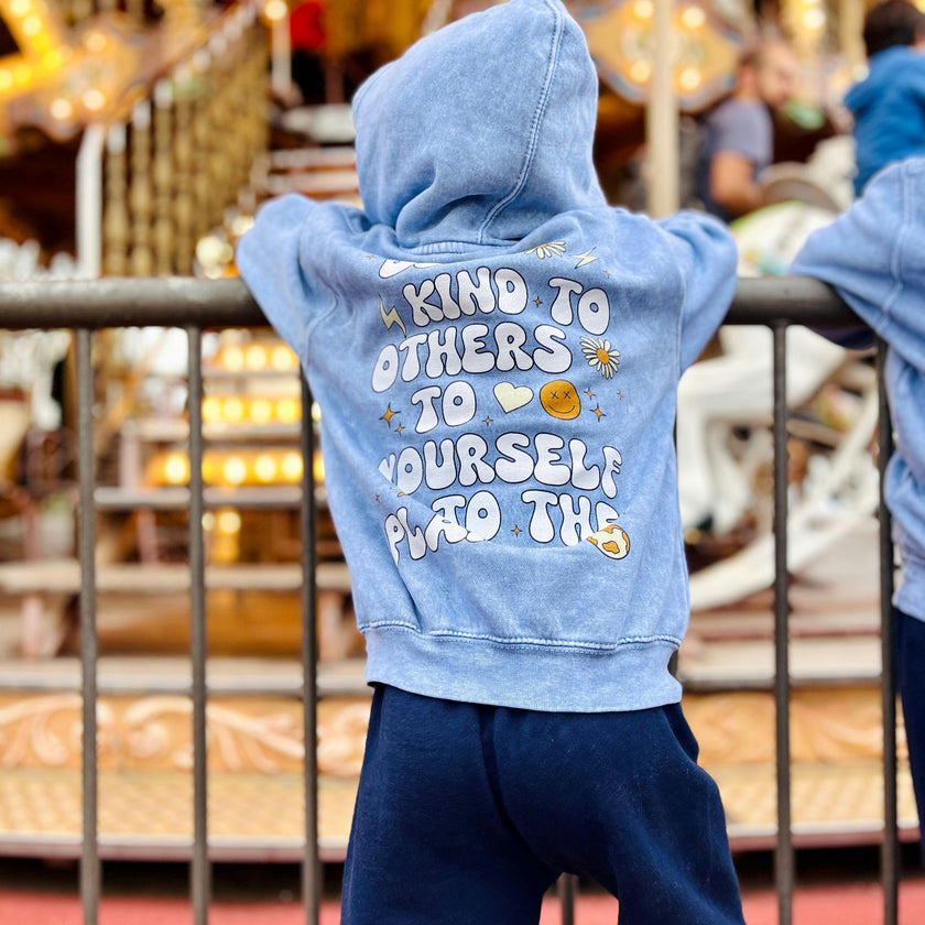 Kids Be Kind Hoodie-Washed blue-Unisex