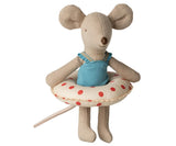 Little sister, Beach mouse with float -  Red dots