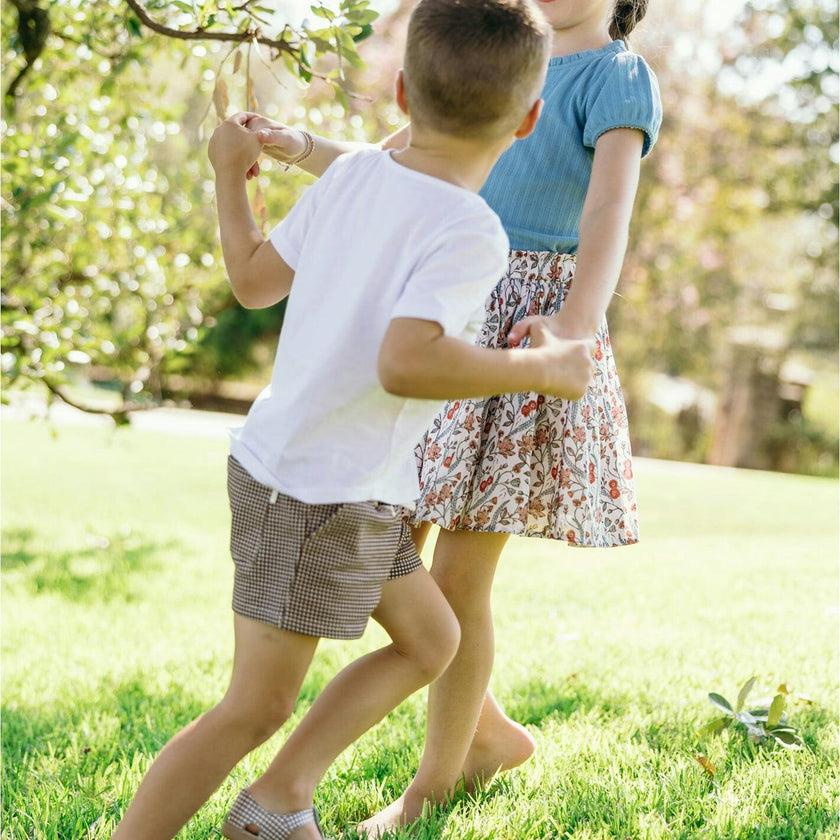 boys cocoa gingham ultra-soft twill shorts