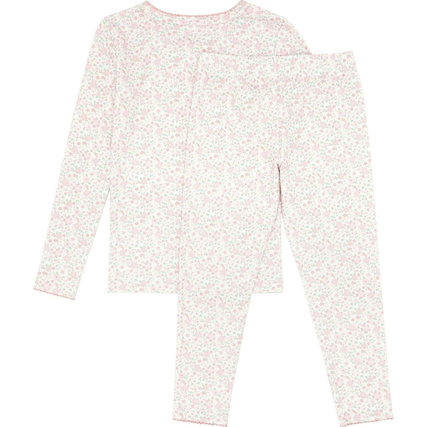 Girls Antique Floral Pima Pajama Set