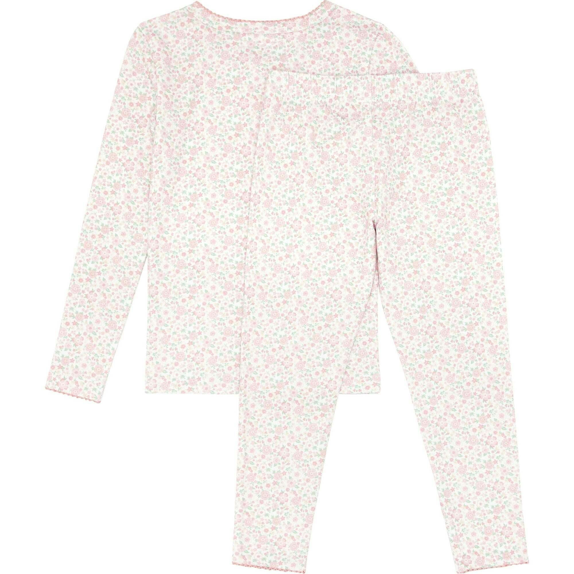 Girls Antique Floral Pima Pajama Set