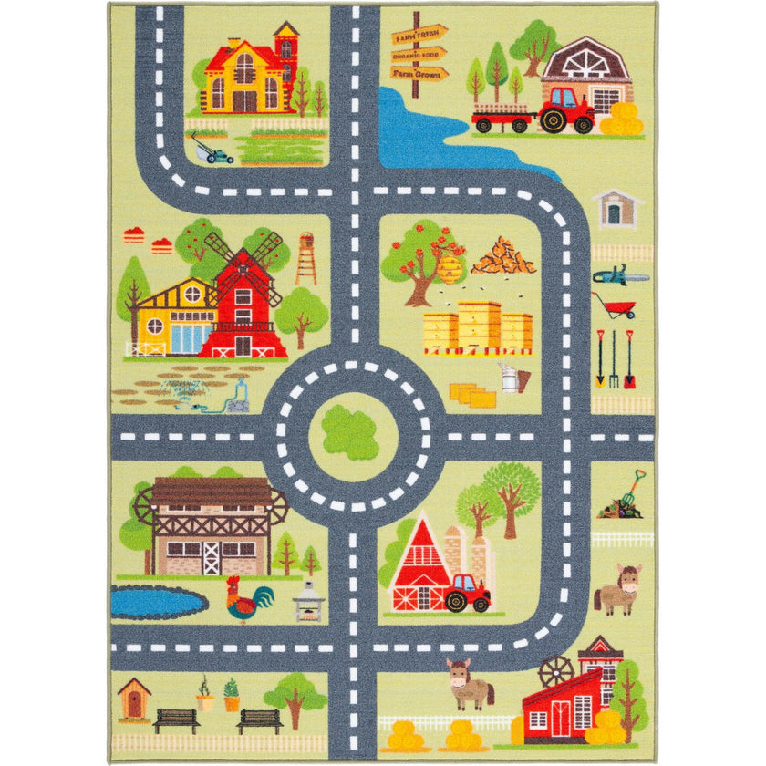 Kids Playhouse Journey Rug, Green