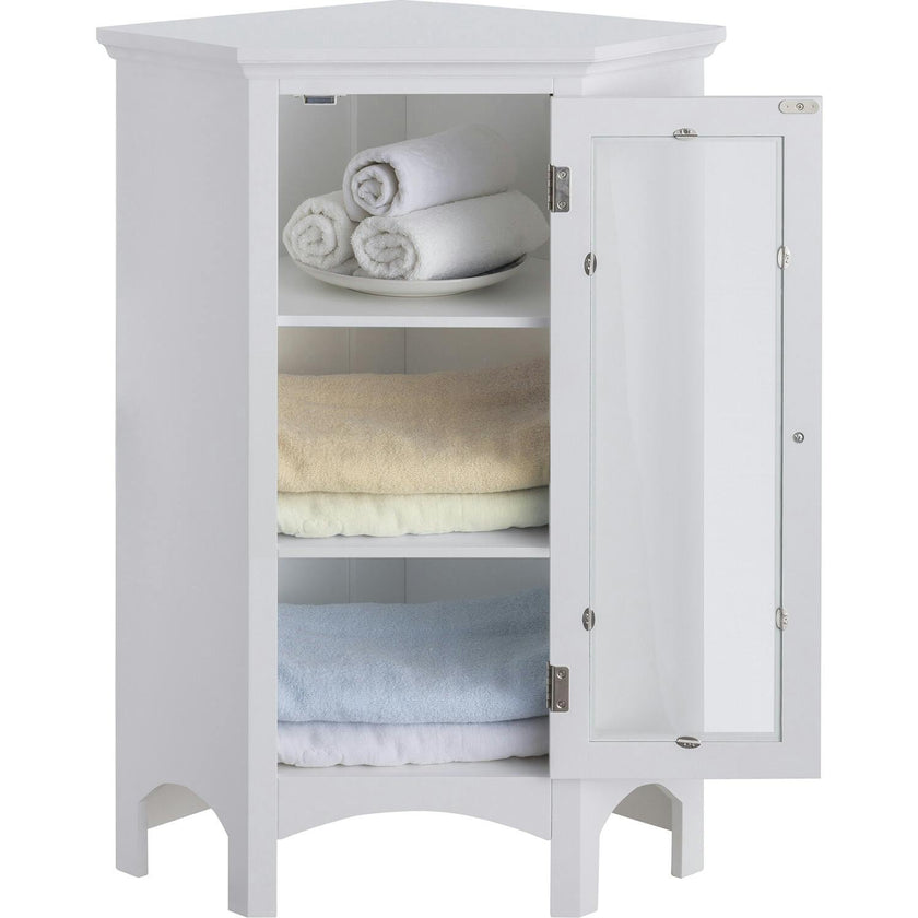Madison Wooden Corner Floor Cabinet with Glass Door