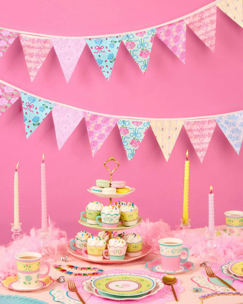 Tea Party Bunting Banner - pastel garland