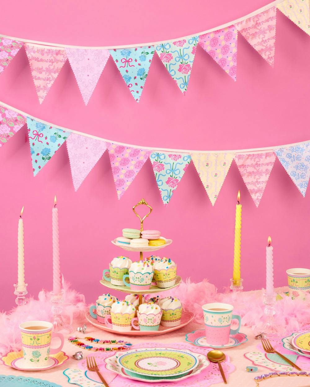 Tea Party Bunting Banner - pastel garland