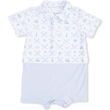 Short Playsuit, Golf Trellis Blue