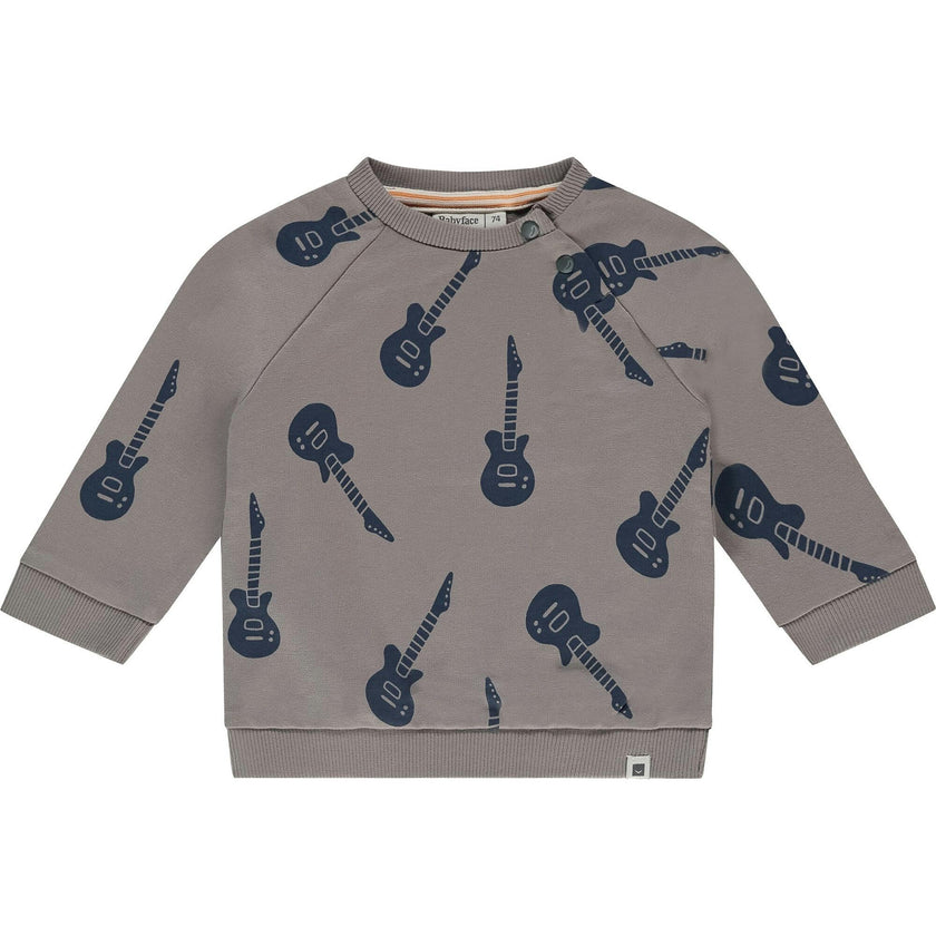Baby Boy Guitar Print Sweatshirt
