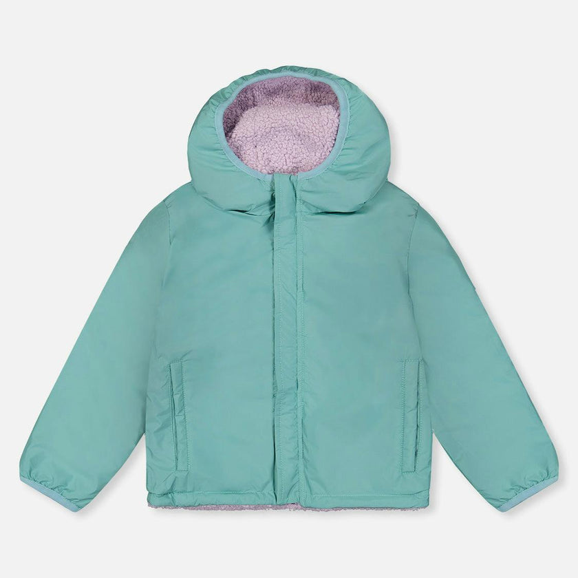 Reversible Mid-Season Jacket Pale Blue-Grey And Mauve