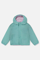 Reversible Mid-Season Jacket Pale Blue-Grey And Mauve