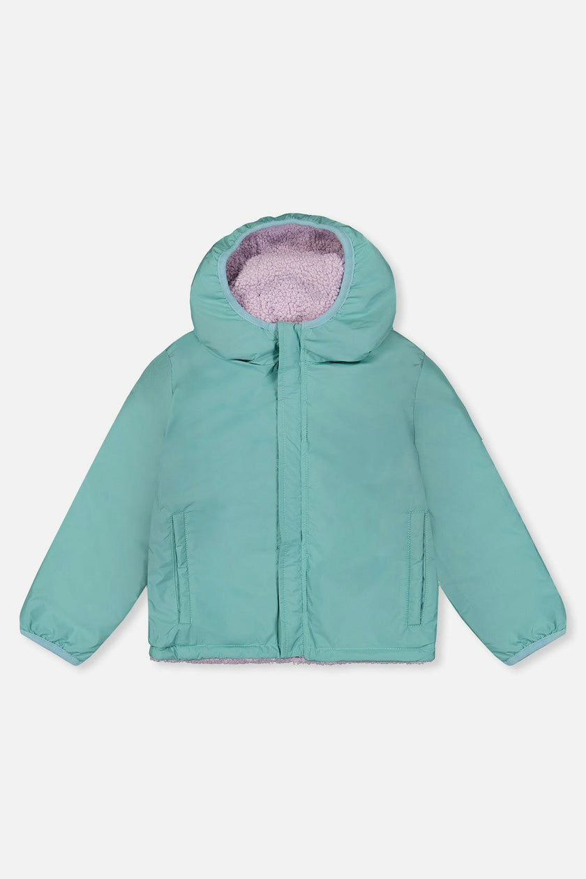 Reversible Mid-Season Jacket Pale Blue-Grey And Mauve
