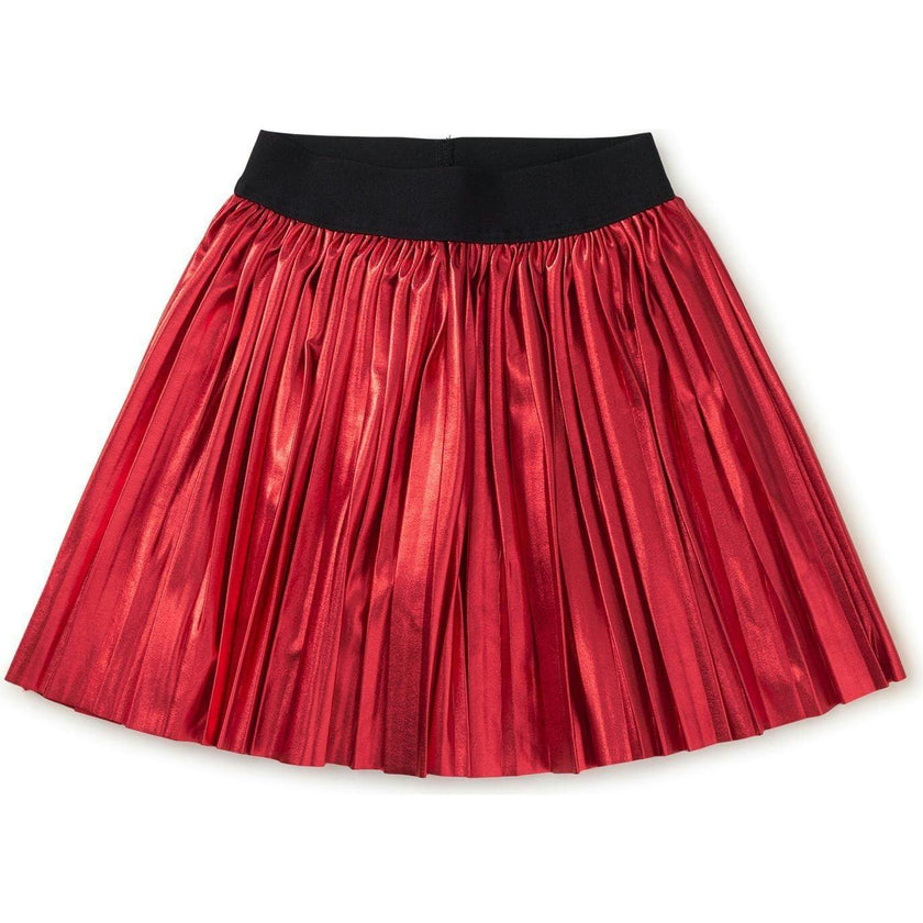 Pleated Metallic Twirl Skirt