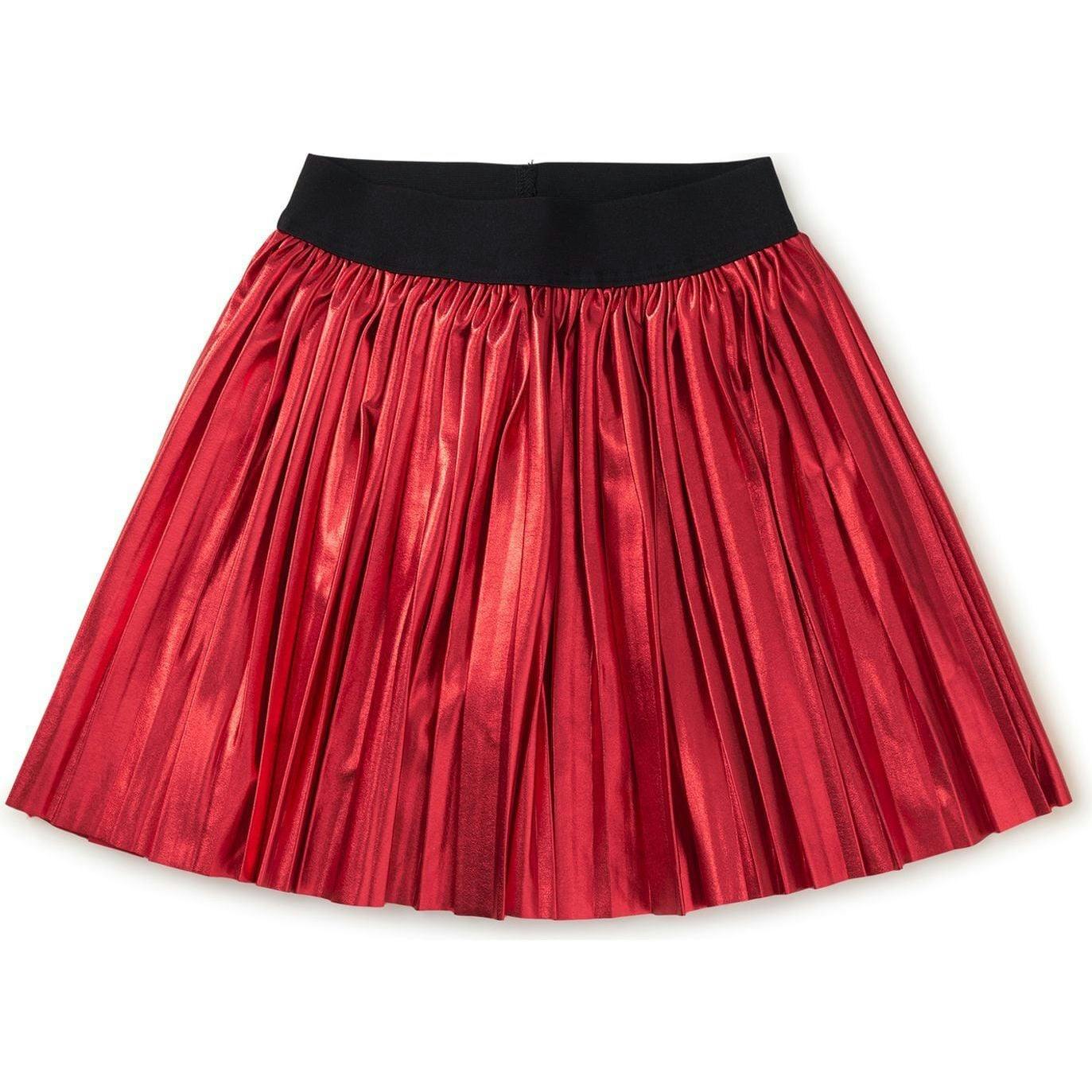 Pleated Metallic Twirl Skirt
