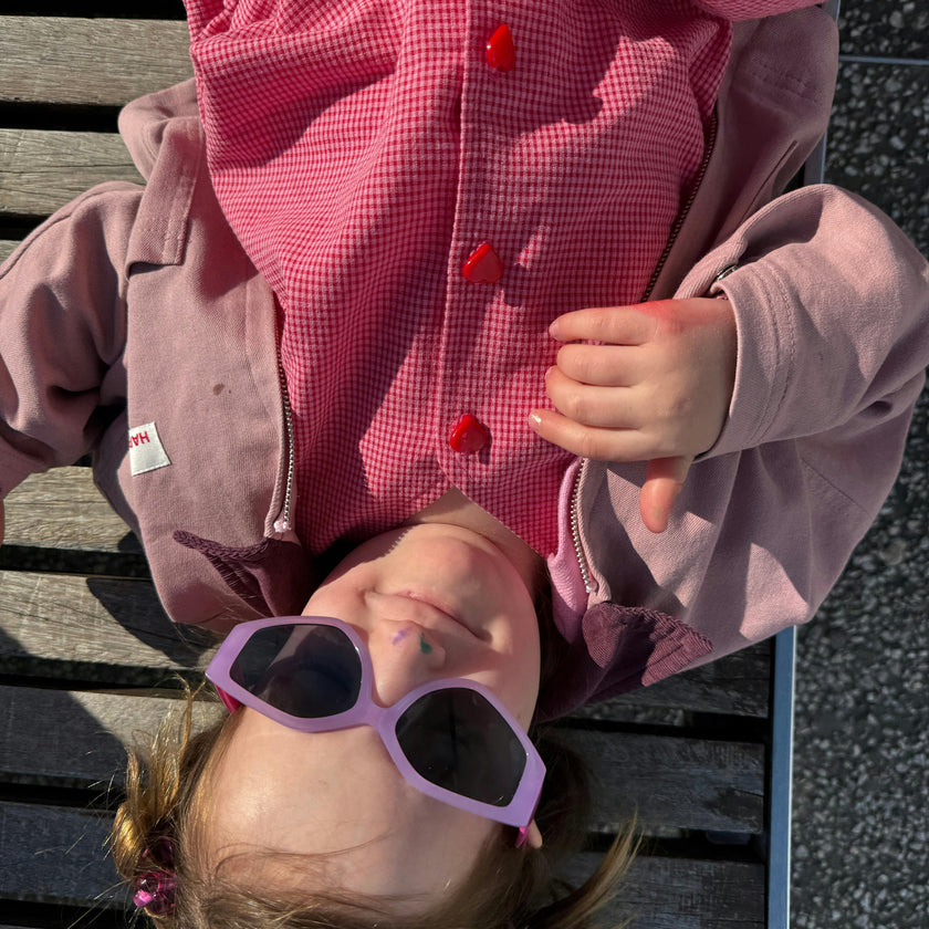 children's vichy frilled dress - wild berry