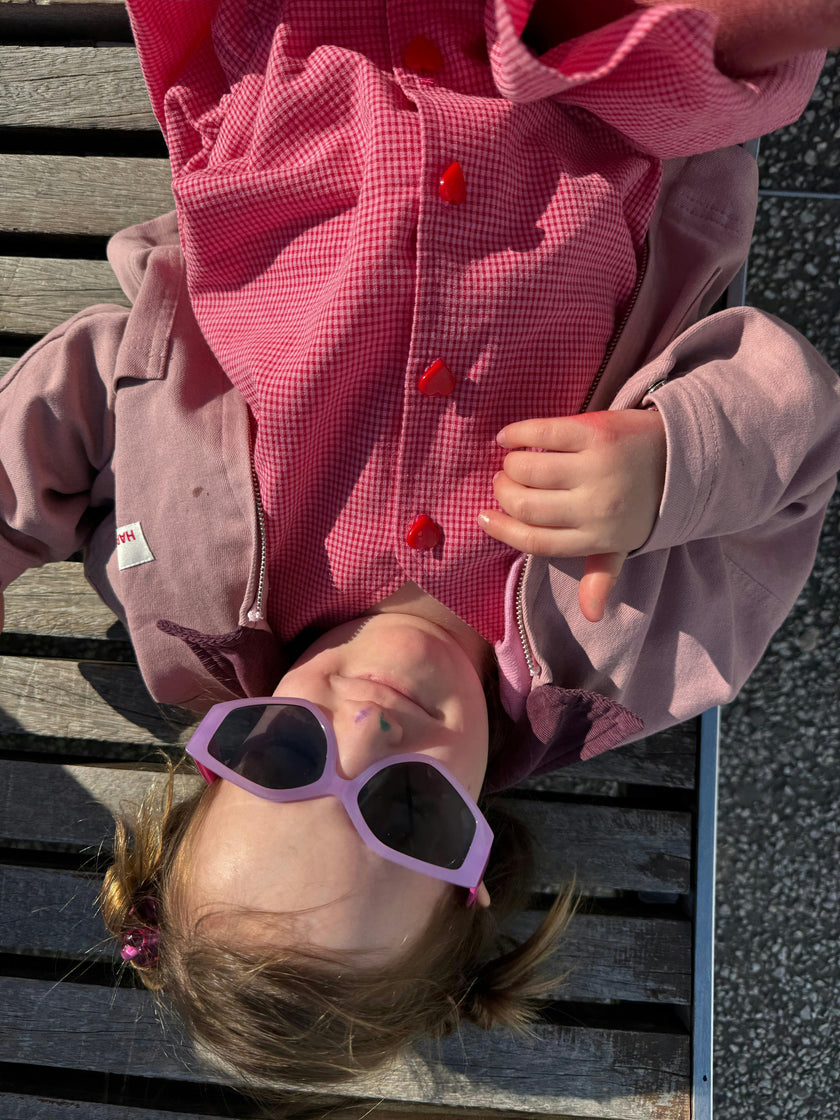 children's vichy frilled dress - wild berry