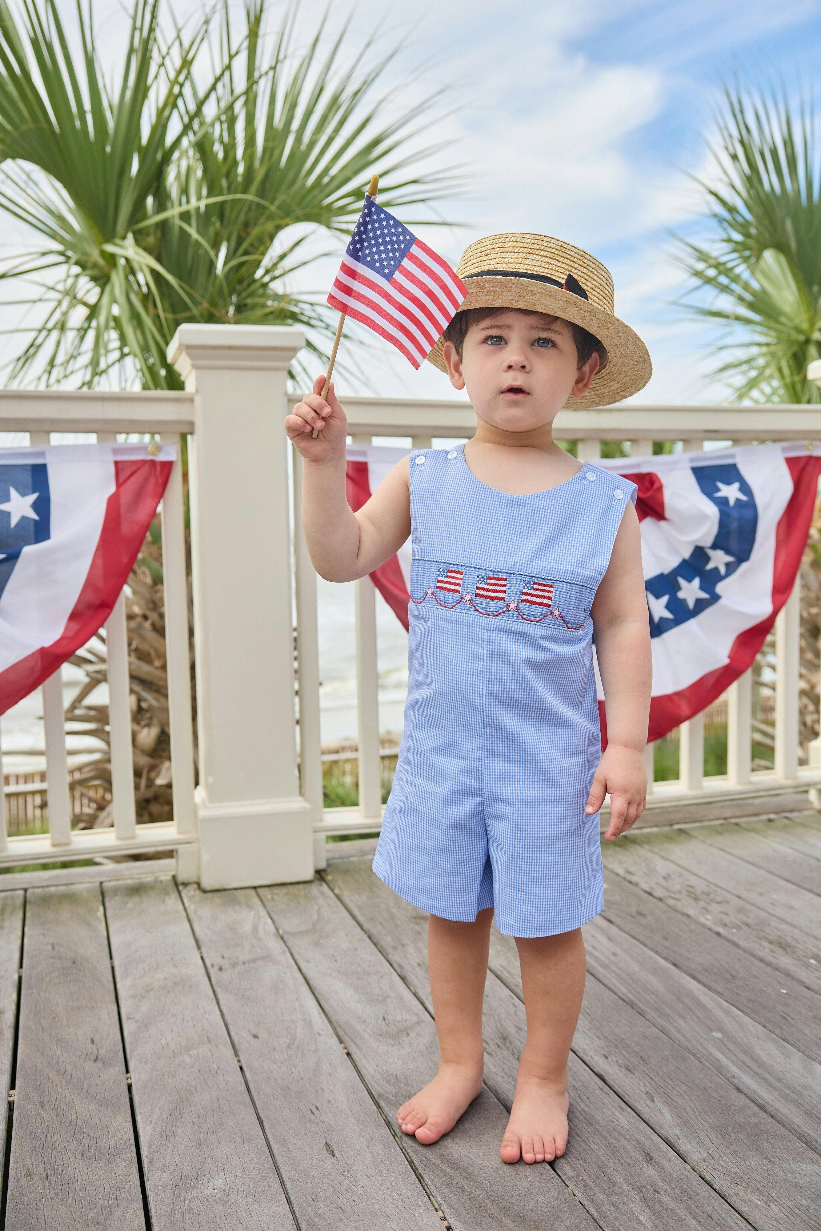 Smocked Shortall - Flags