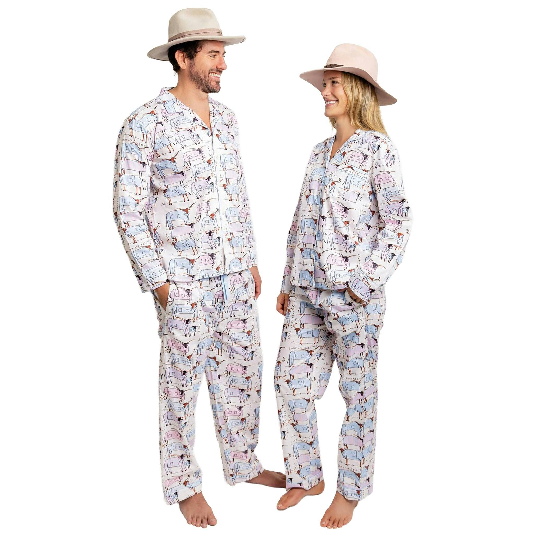 Women's Drawbertson Longhorns Long PJ Set - Organic Cotton Poplin
