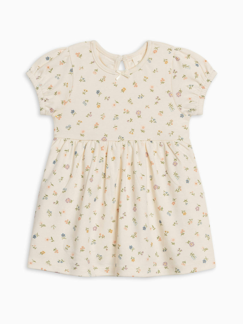 Rhoda Puff Sleeve Bodysuit Dress - Petaline Floral / Fog + Fern