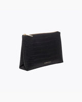 Insulated Small Snack Pouch, Black Croc