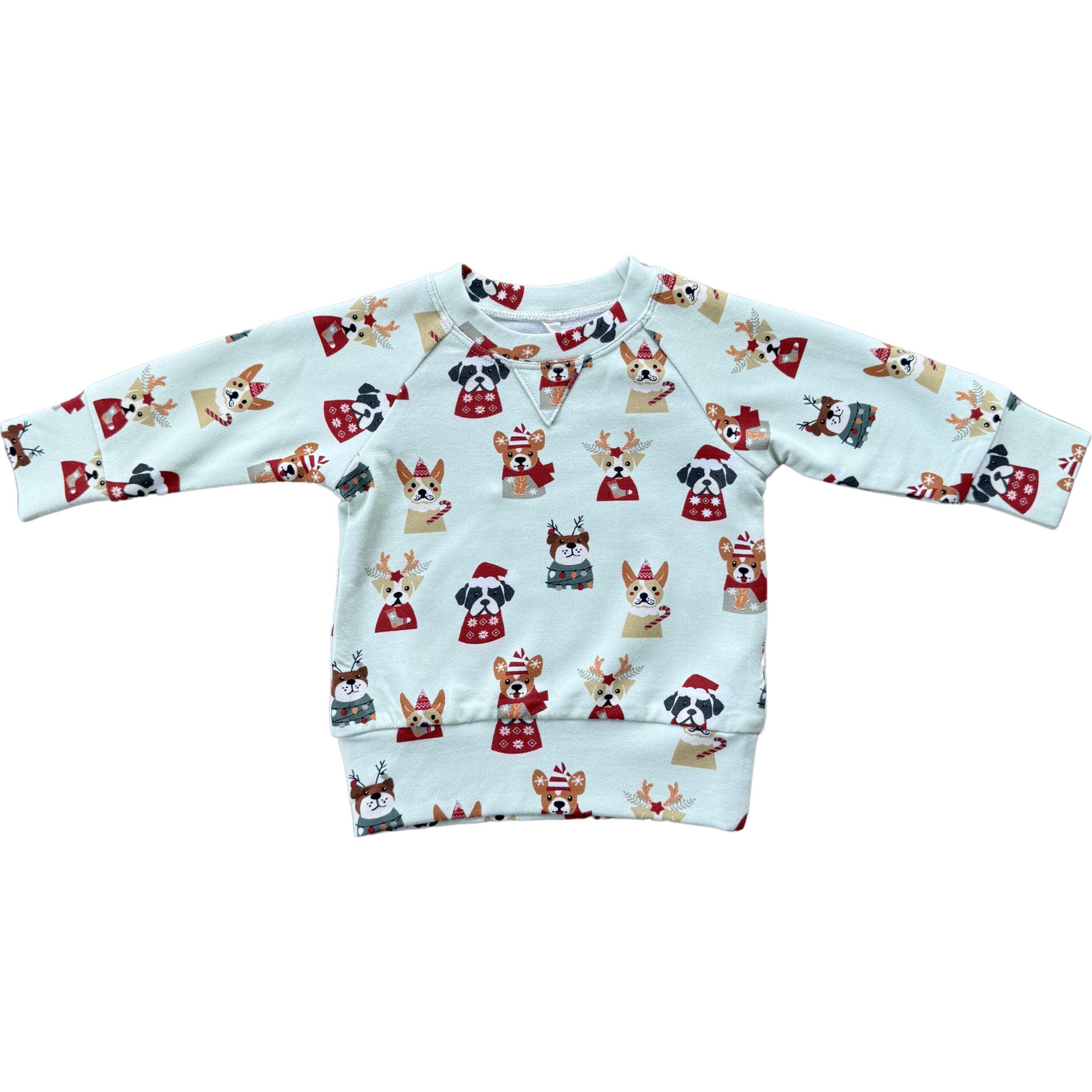 Raglan Sweatshirt Christmas Dogs