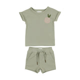 Boys Ribbed Berry Applique Tee & Short Set