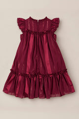 Mini Peridot Dress in Garnet Stripe