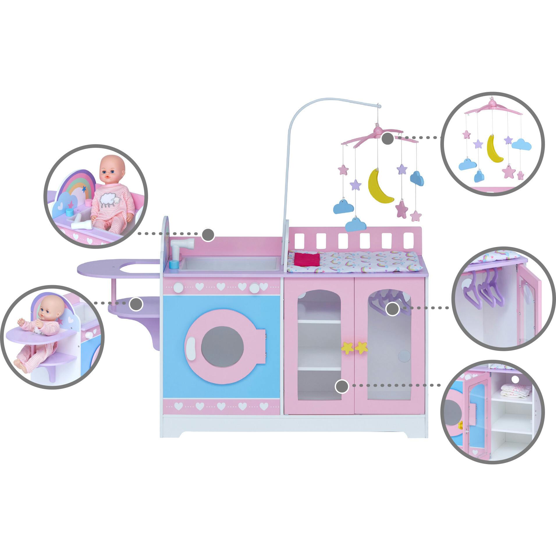 Olivia's Little World Wooden Baby Doll 6-in-1 Changing Station
