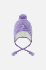 Winter Peruvian Knit Hat with Pompom Violet
