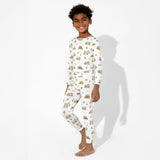 Love Trucks White Bamboo Kids Pajamas