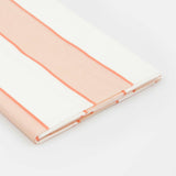 Peach Striped Paper Tablecloth