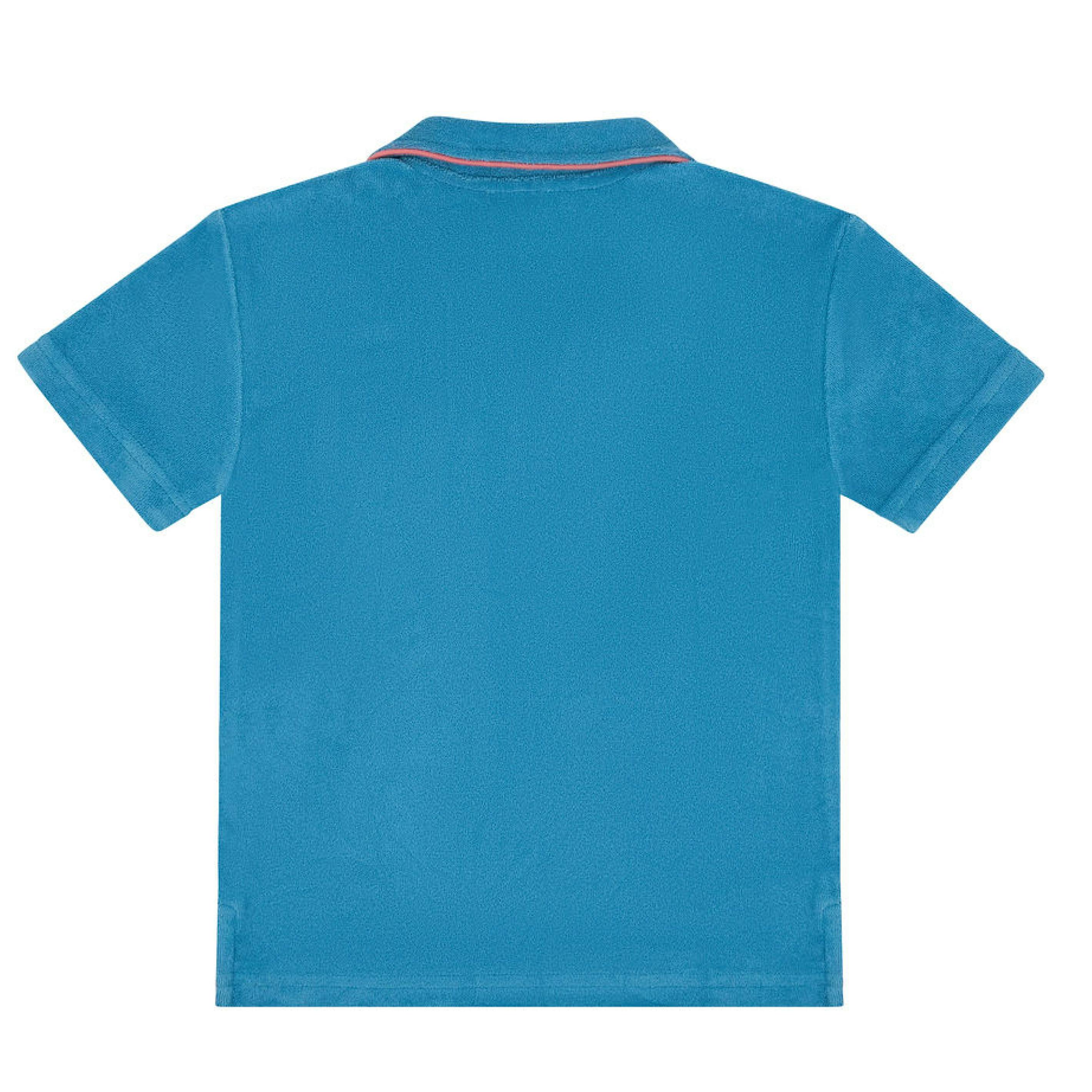 boys cerulean blue french terry polo