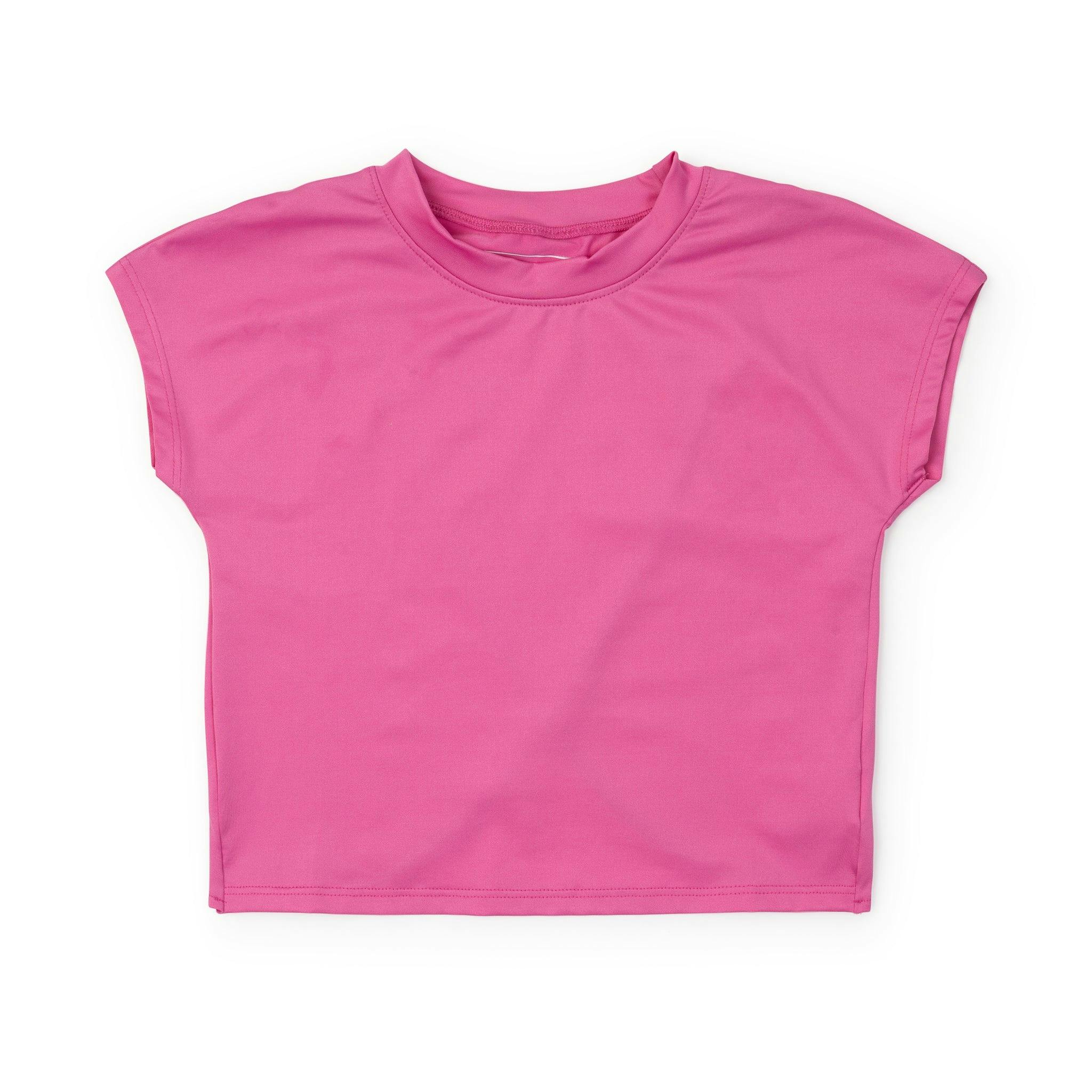 Sloane Girls' Short Sleeve Performance Top by LH Sport - Hot Pink