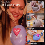 Home Pottery Kit with Paint Set