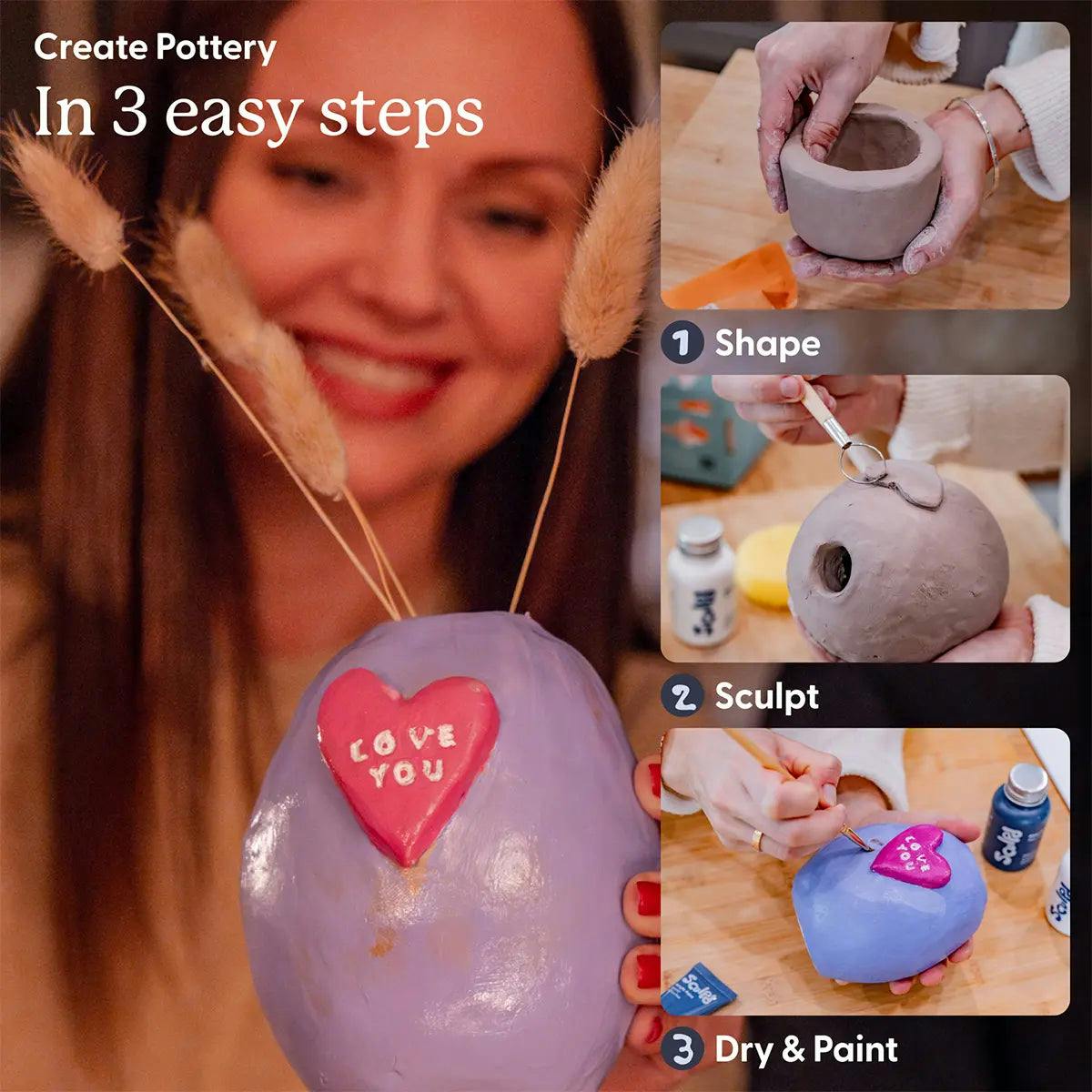 Home Pottery Kit with Paint Set