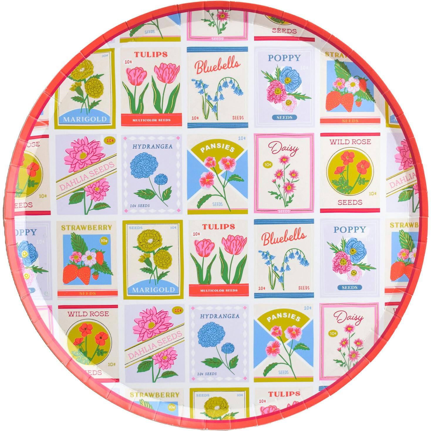 In Bloom Seed Packet Dessert Plates