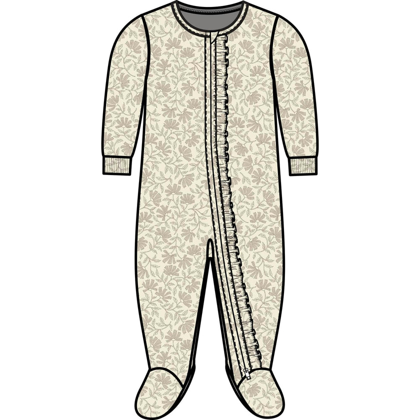 Neve Ruffle Zipper Footie