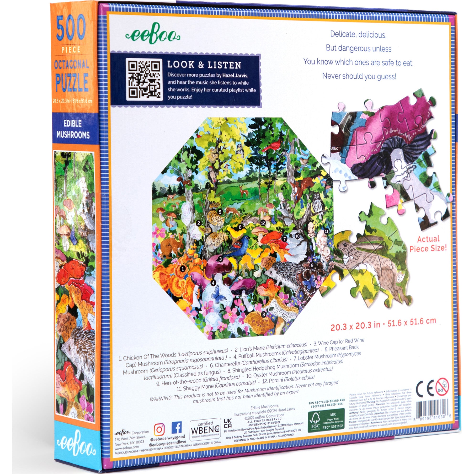 Piece&Love: Edible Mushrooms - 500 pc Octagonal Puzzle