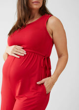 Wide Leg Knit Maternity and Nursing Jumpsuit
