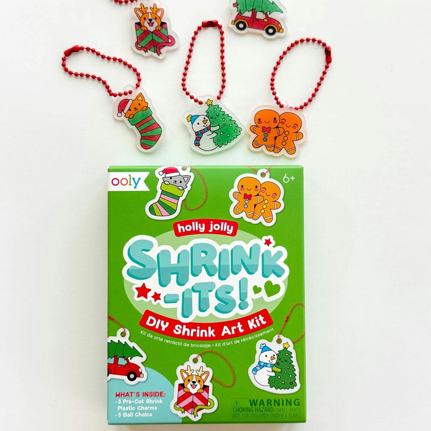 Shrink-Its! Mini DIY Shrink Art Kit - Holly Jolly - 5 Charms