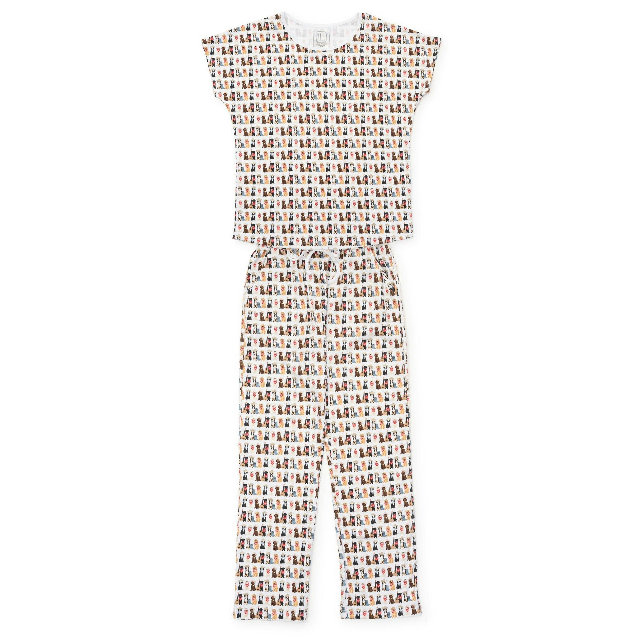 Marcia Women's Pima Cotton Pajama Pant Set - Western Pups