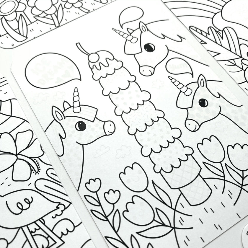 Undercover Art Hidden Pattern Coloring Activity Art Cards - Unicorn Friends - 12 Cards