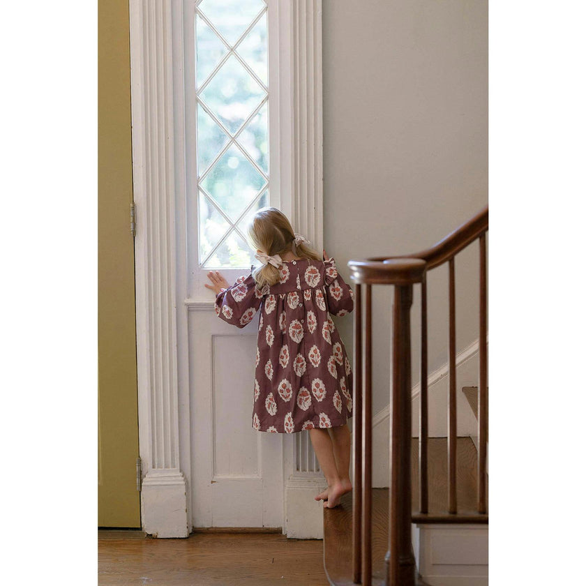 Britta Dress in Intaglio Maroon