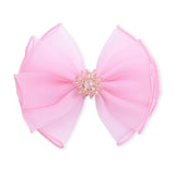 Multicolor Pearl Cluster Bow Clip Set