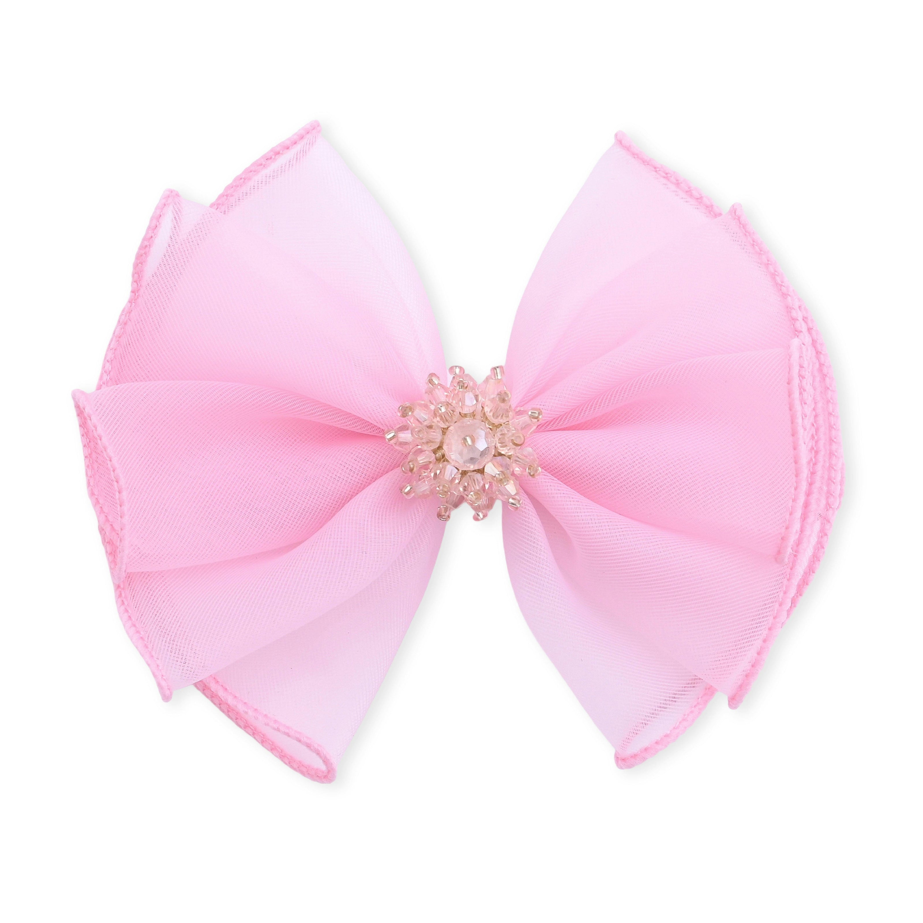 Multicolor Pearl Cluster Bow Clip Set