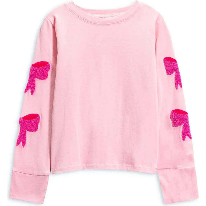 Bows Applique Long Sleeve Top