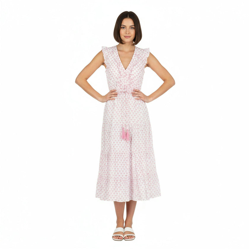 Giselle Womens Maxi Dress Pink Butterfly, Pink Butterfly