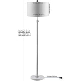June 65" Adjustable Metal/Marble LED Floor Lamp